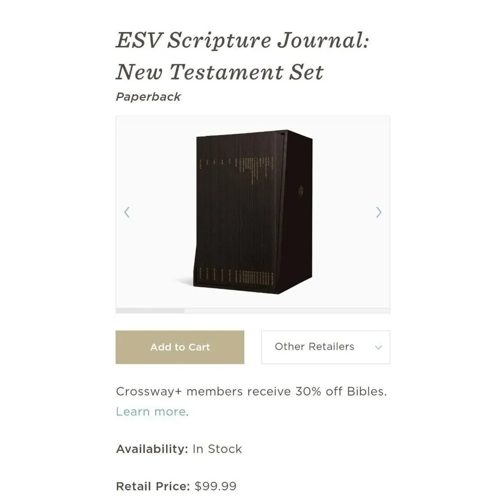ESV Scripture Journal New Testament SET Soft Cover Crossway 2018‎